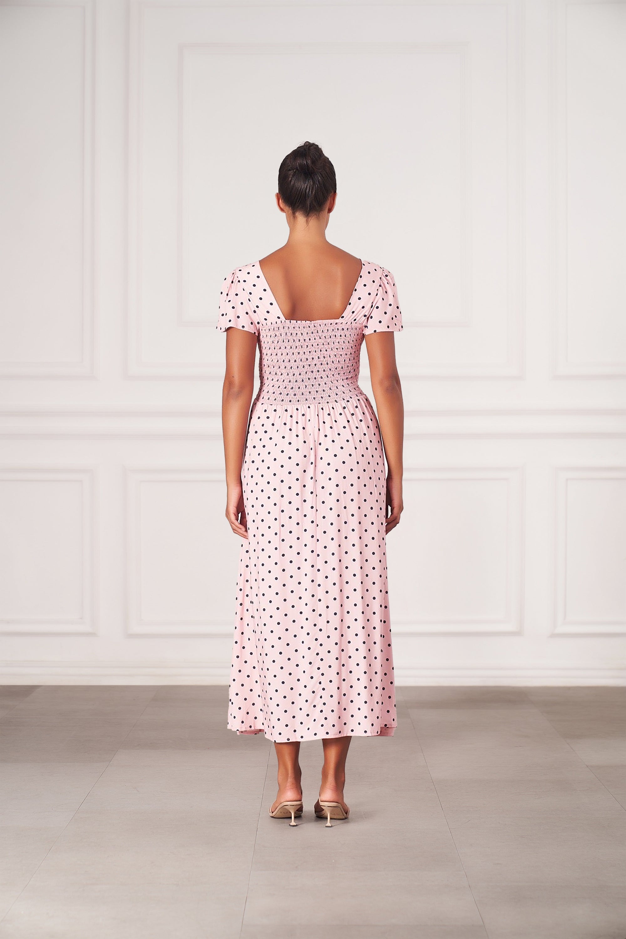 Margot Maxi Dress | Pink Polka Dots