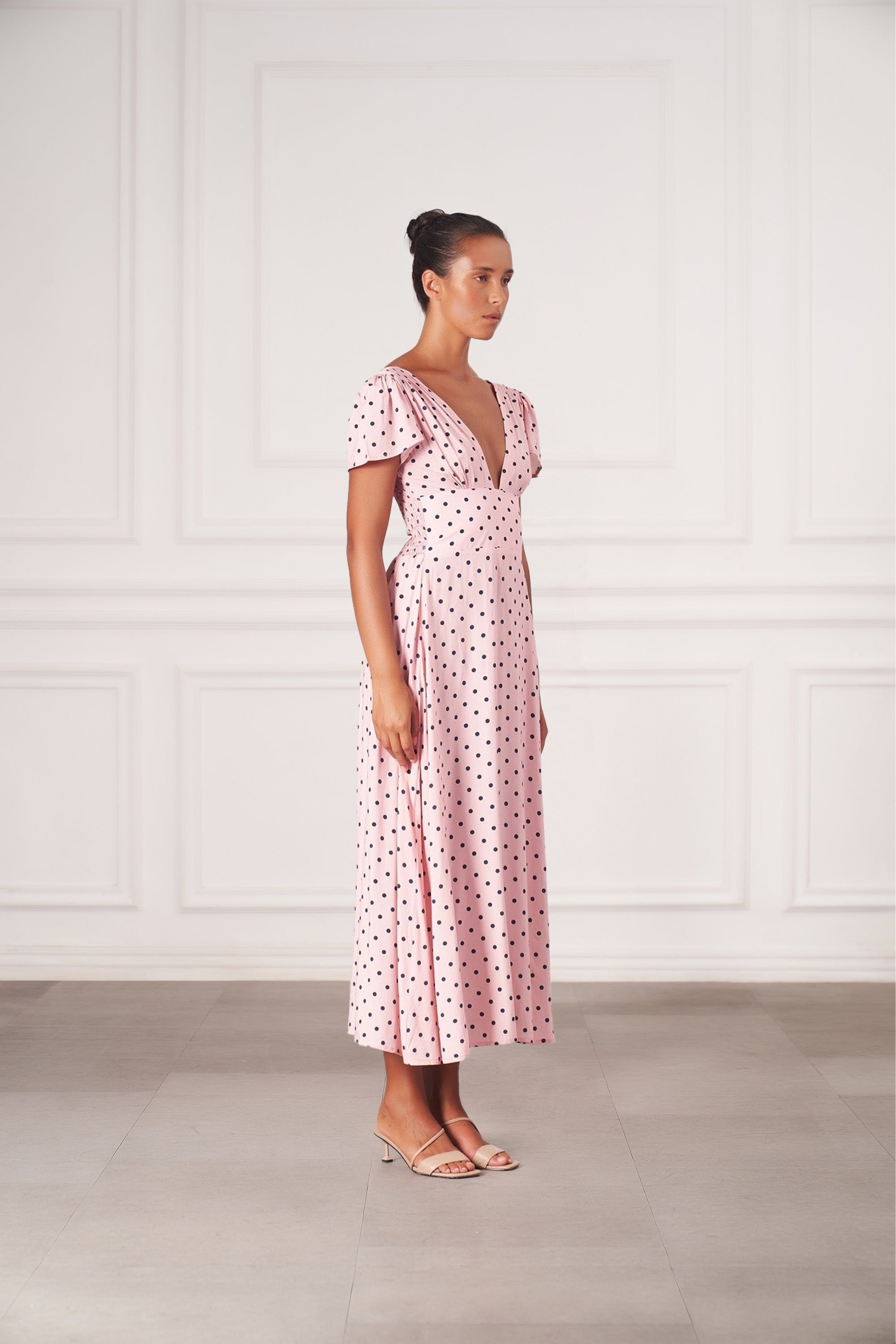 Margot Maxi Dress | Pink Polka Dots