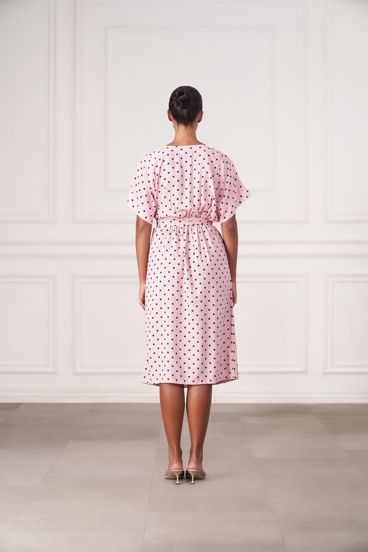 Melody Midi Dress | Pink Polka Dots