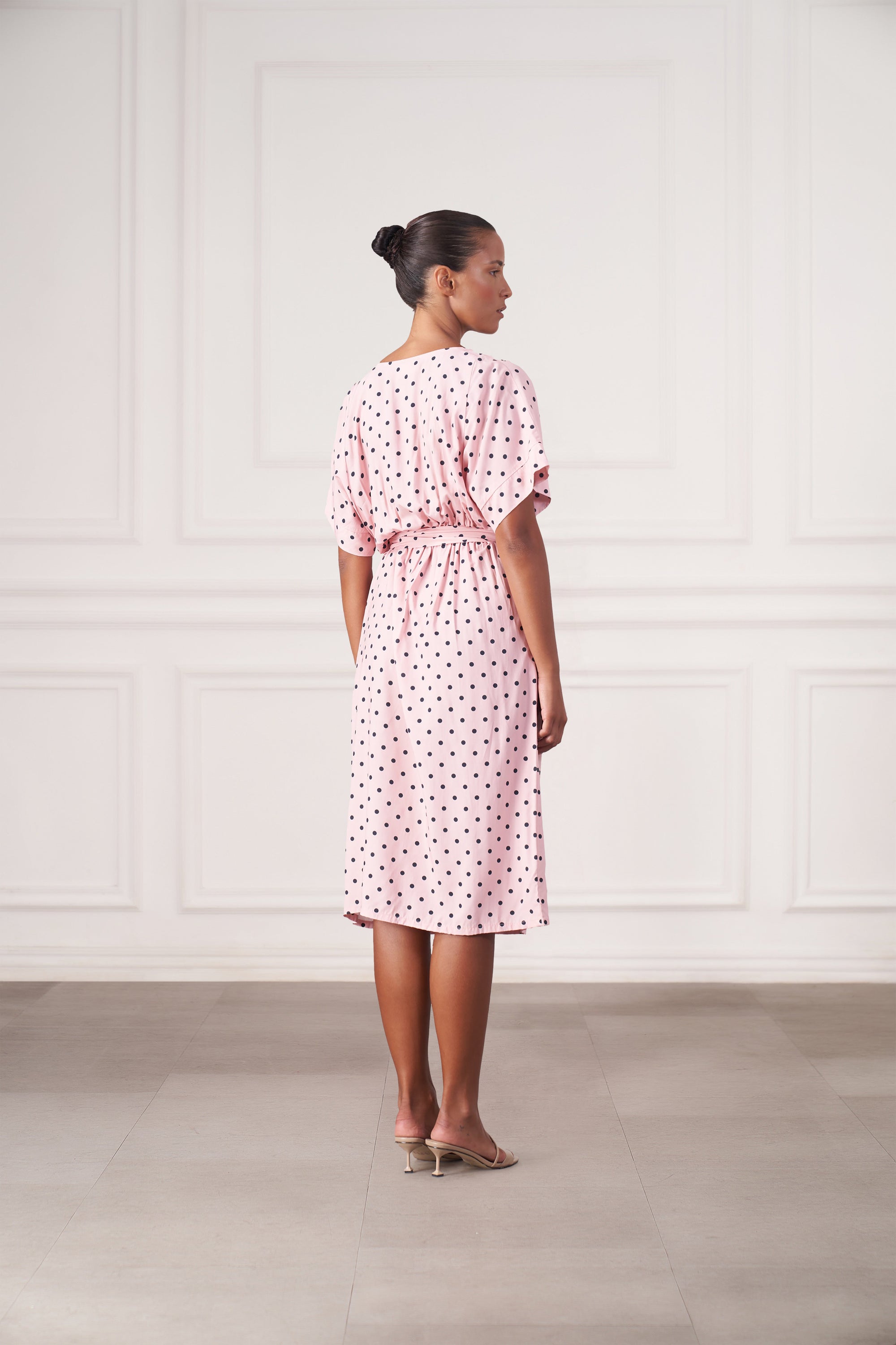 Melody Midi Dress | Pink Polka Dots