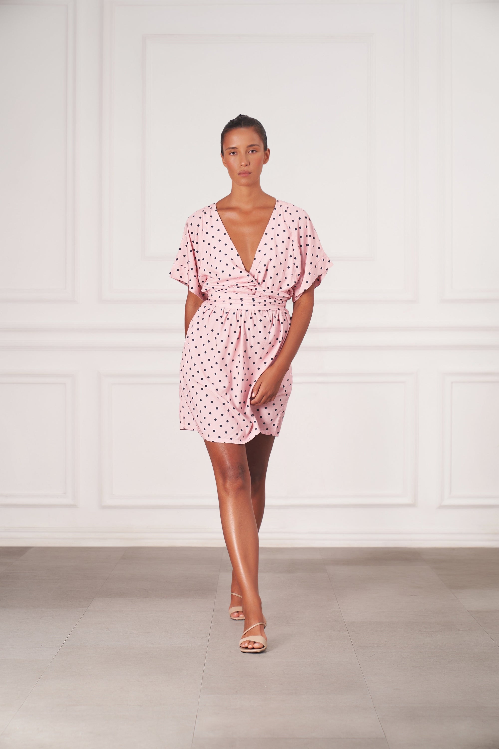 Melody Mini Dress | Pink Polka Dots