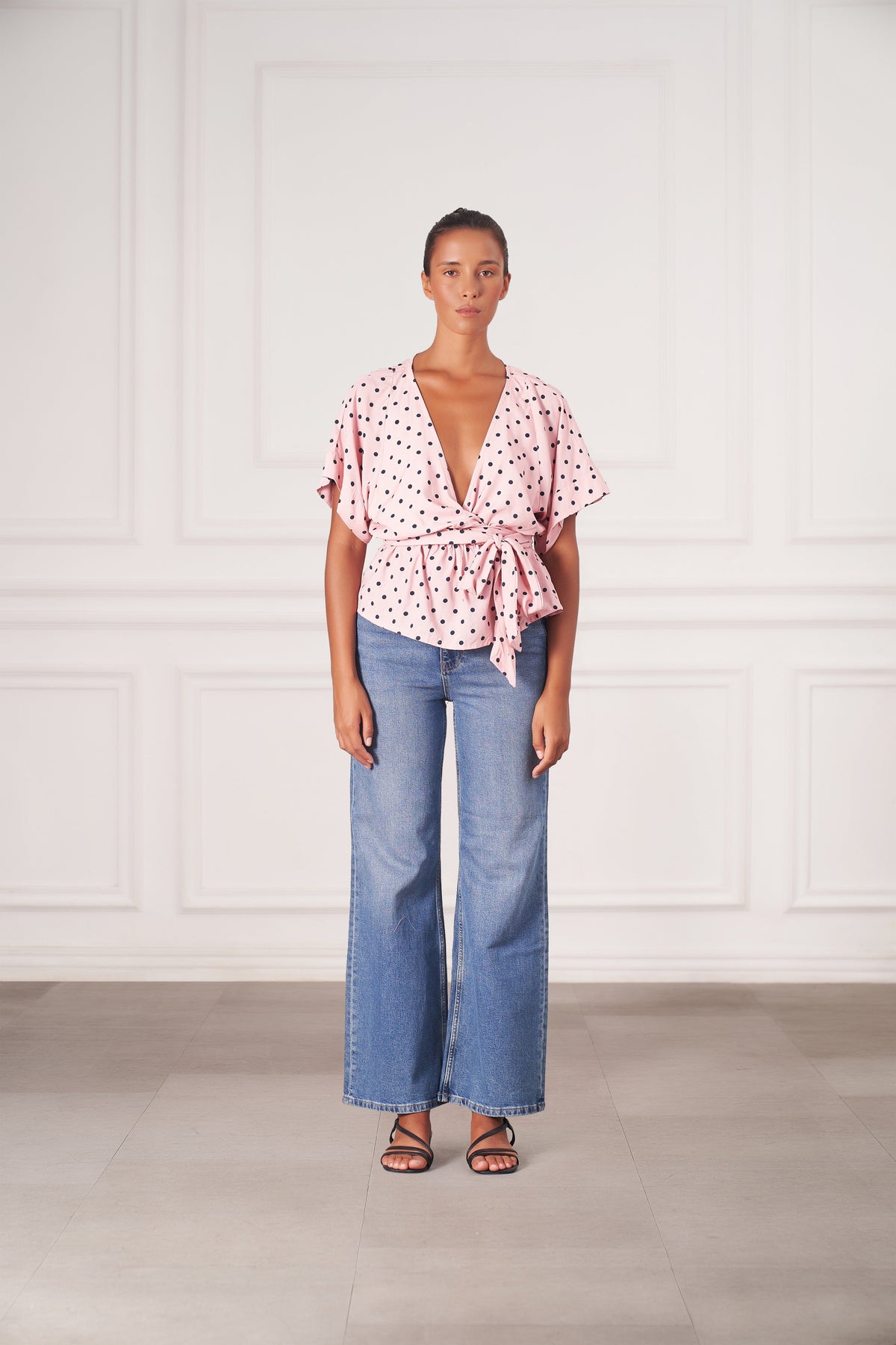Melody Top | Pink Polka Dots