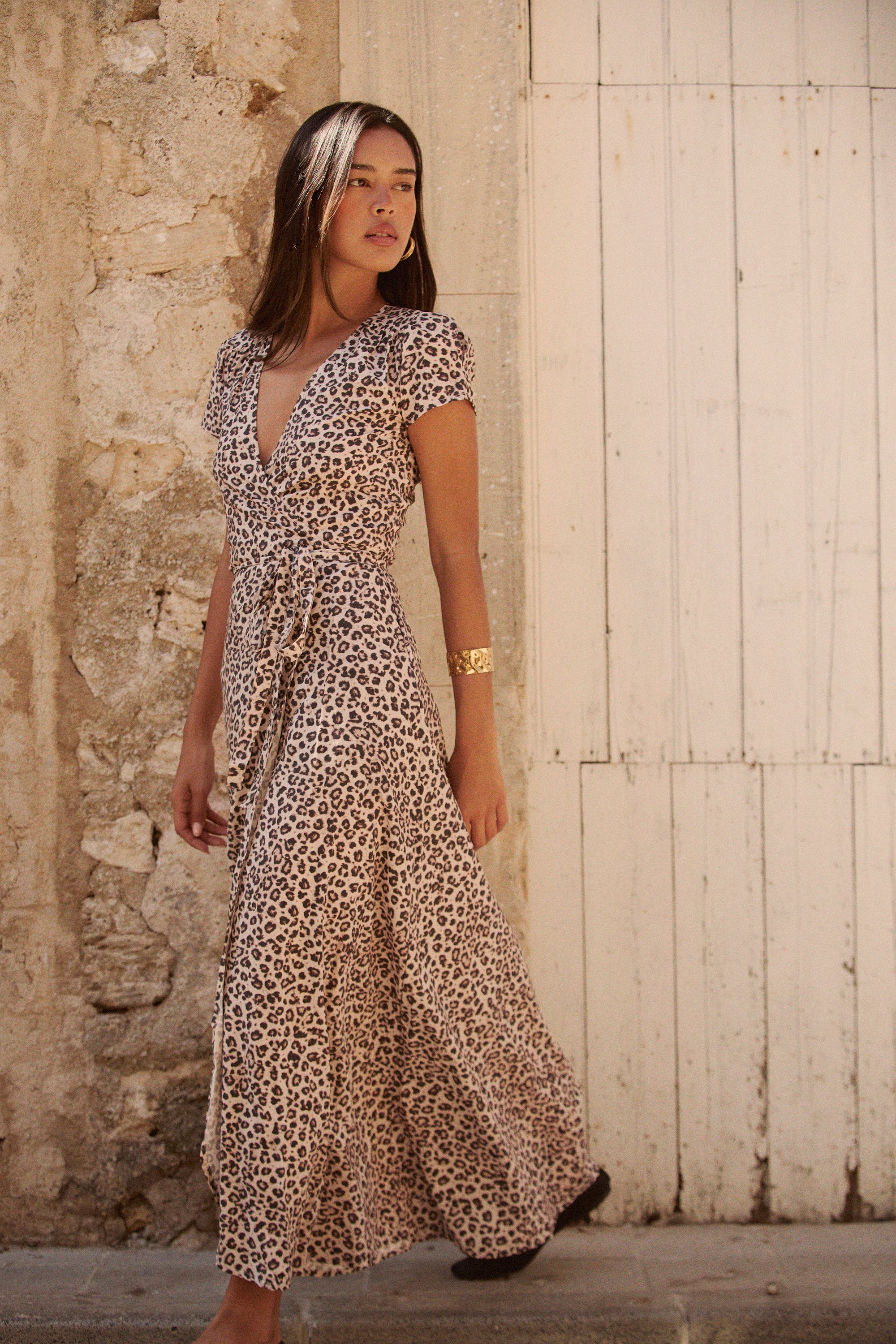 Leopard Print Dress Midi Wrap Summer Dress Alexa Maxi Wrap Dress