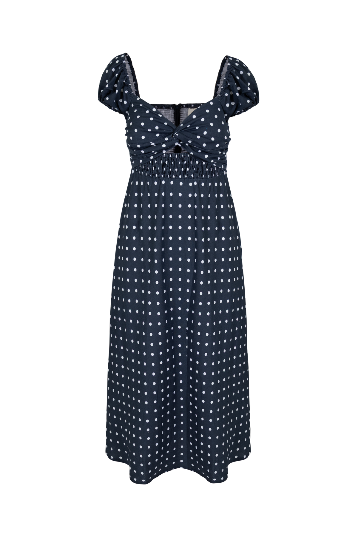 Gia Midi Dress | Midnight Polka Dot