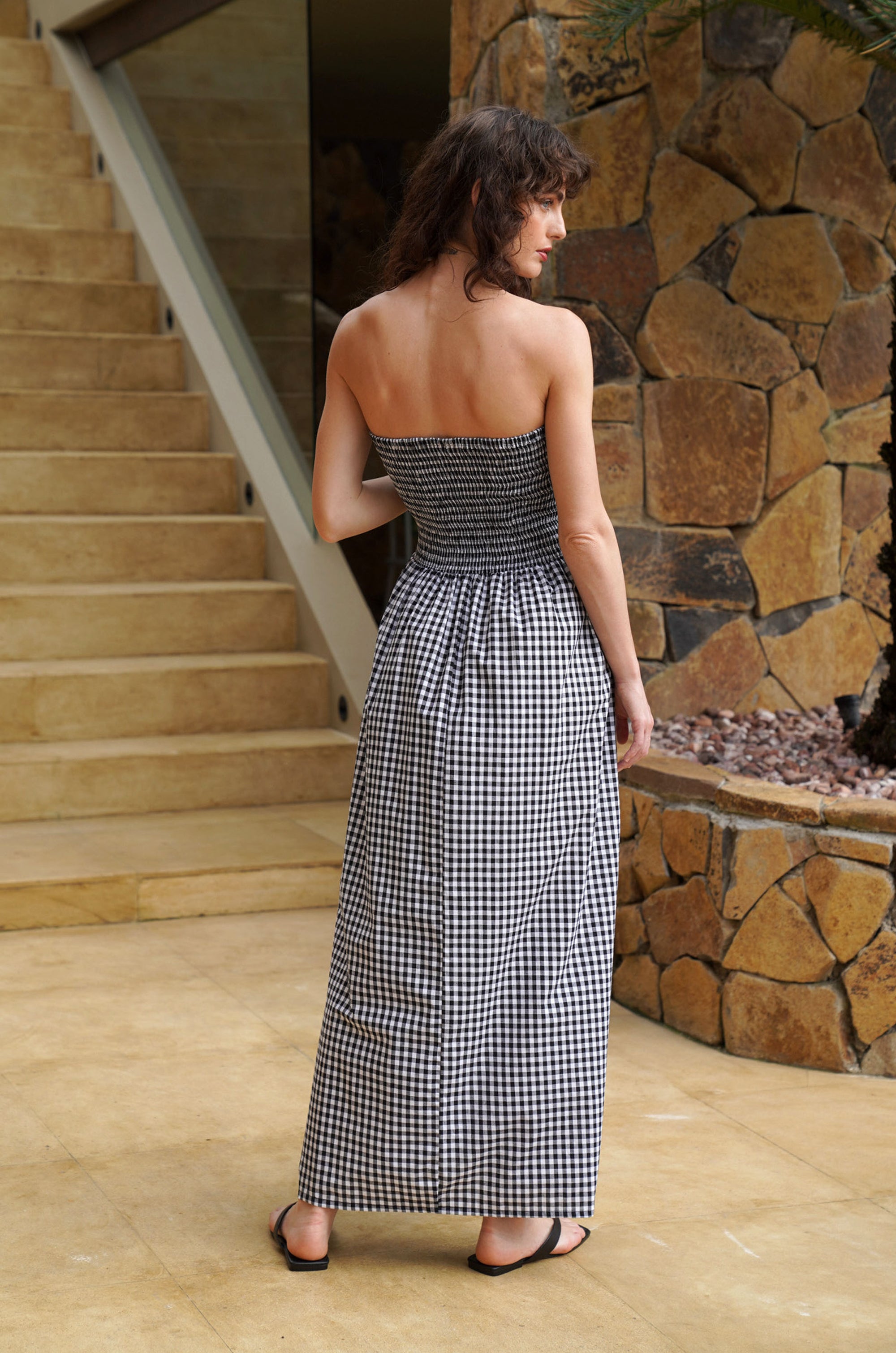 Rosie Maxi Dress | Black Gingham