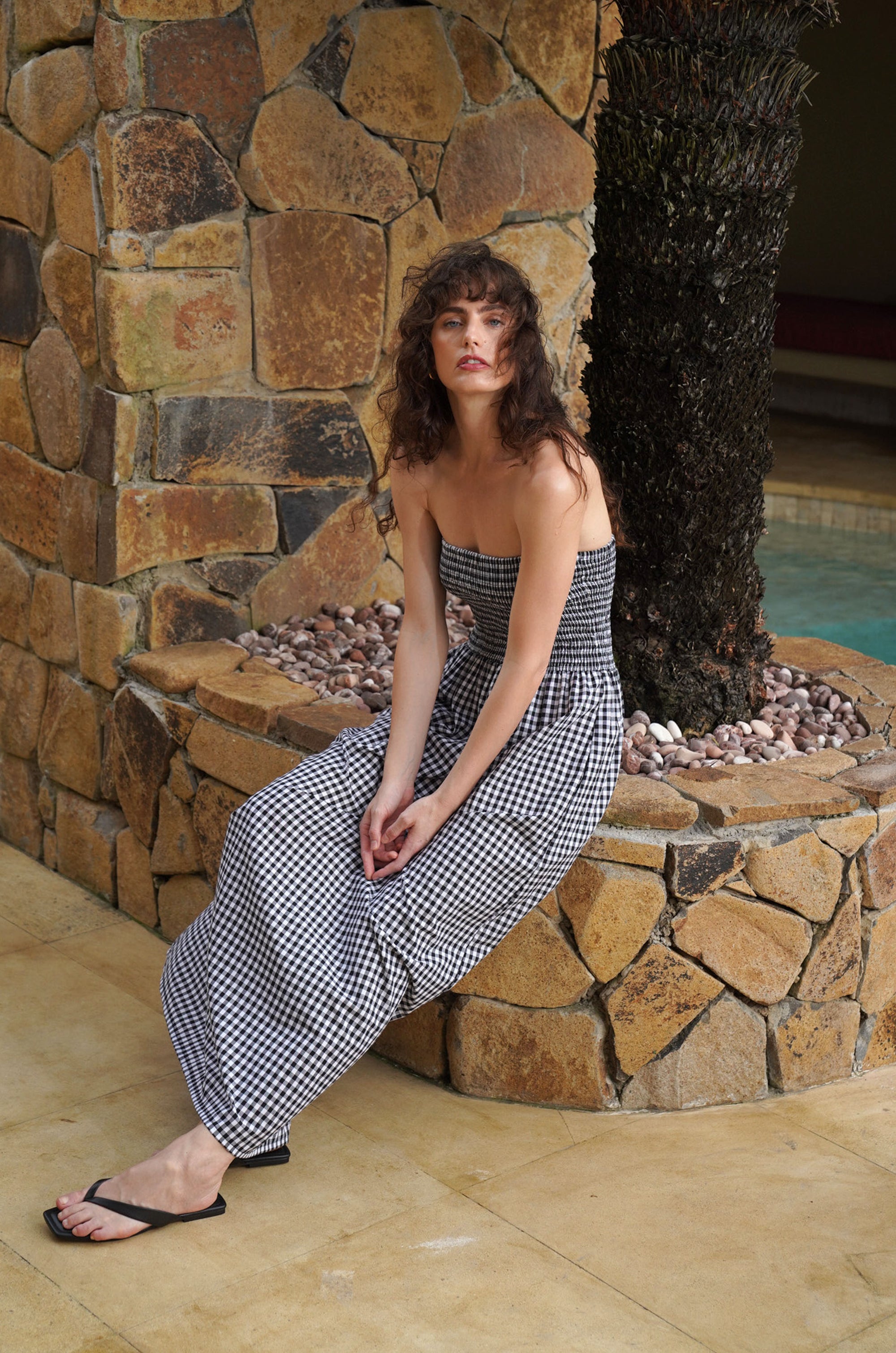 Rosie Maxi Dress | Black Gingham