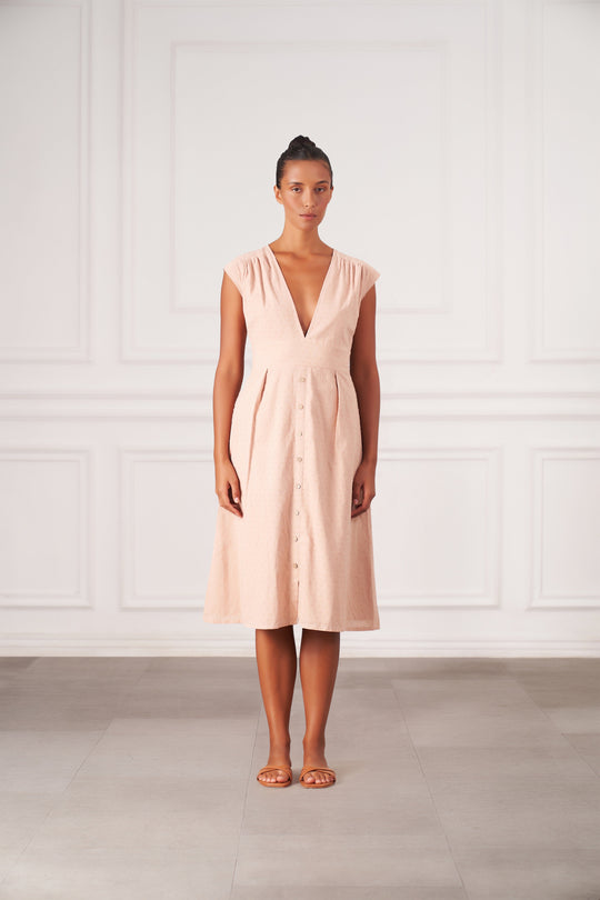 Valentina Midi Dress | Faded Blush