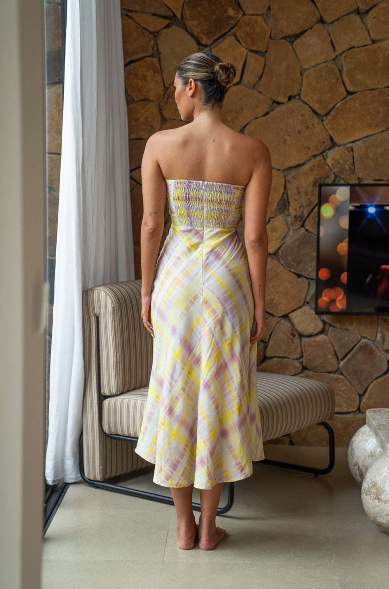 Sabine Midi Dress | Sorbet Plaid