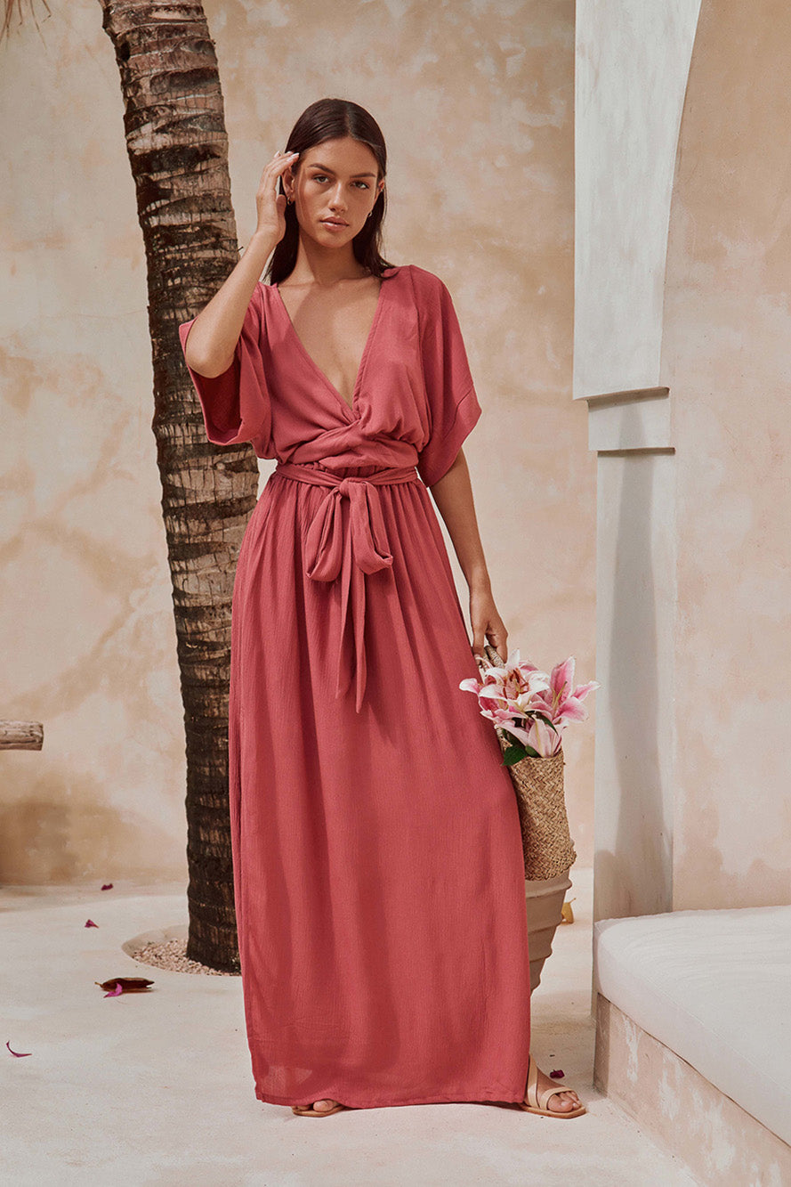 Melody Maxi Dress | Bordeaux HAZEL & FOLK Melody Maxi Dress | Bordeaux HAZEL & FOLK