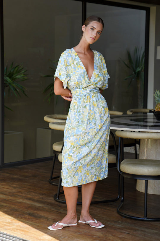 Melody Midi Dress | Pastel Blooms