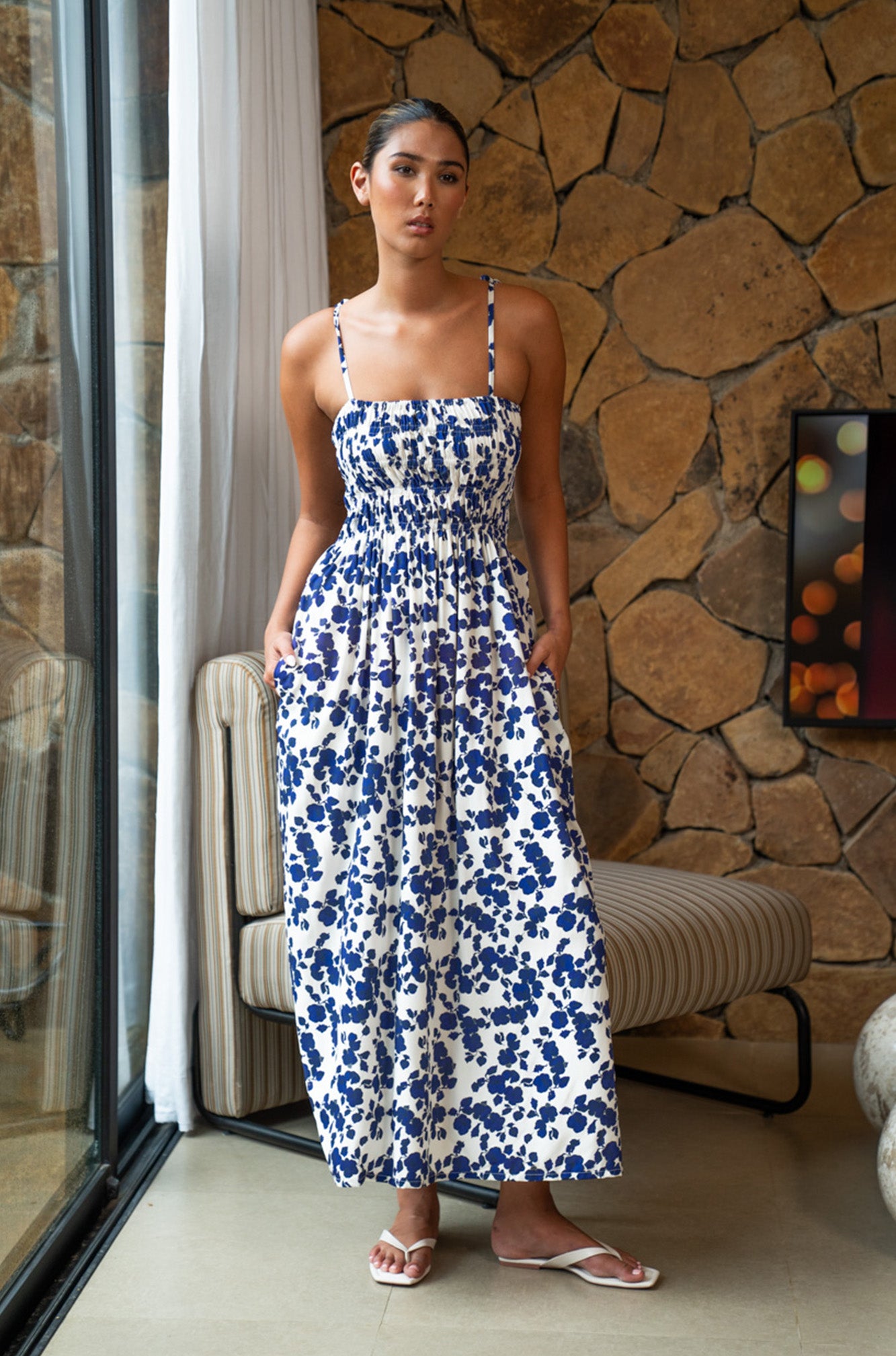 Amalfi Maxi Dress | Cornflowers