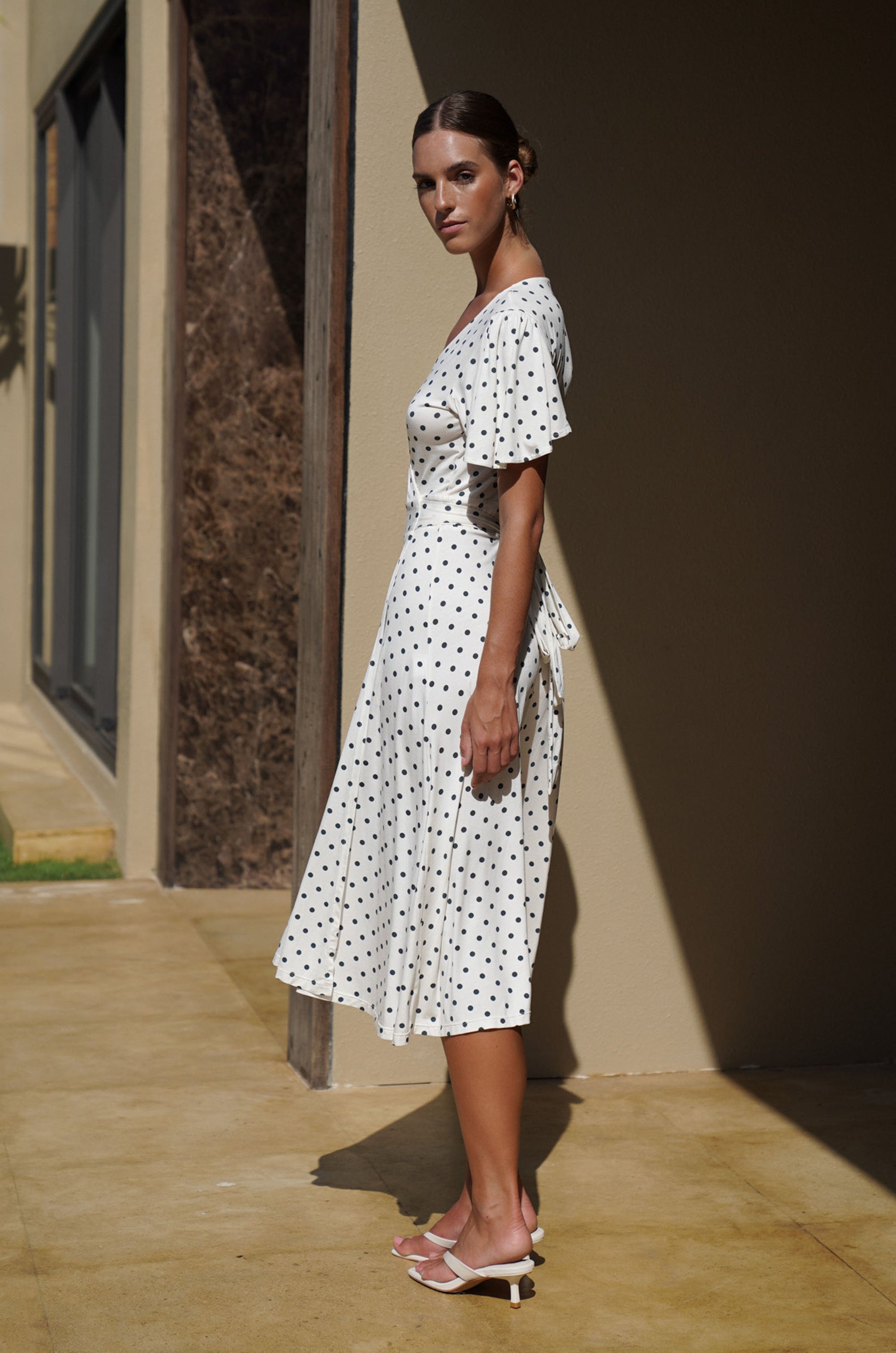 Lucia Midi Wrap Dress | Holiday Polka Dot