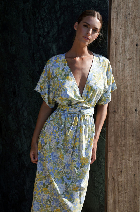 Melody Midi Dress | Pastel Blooms