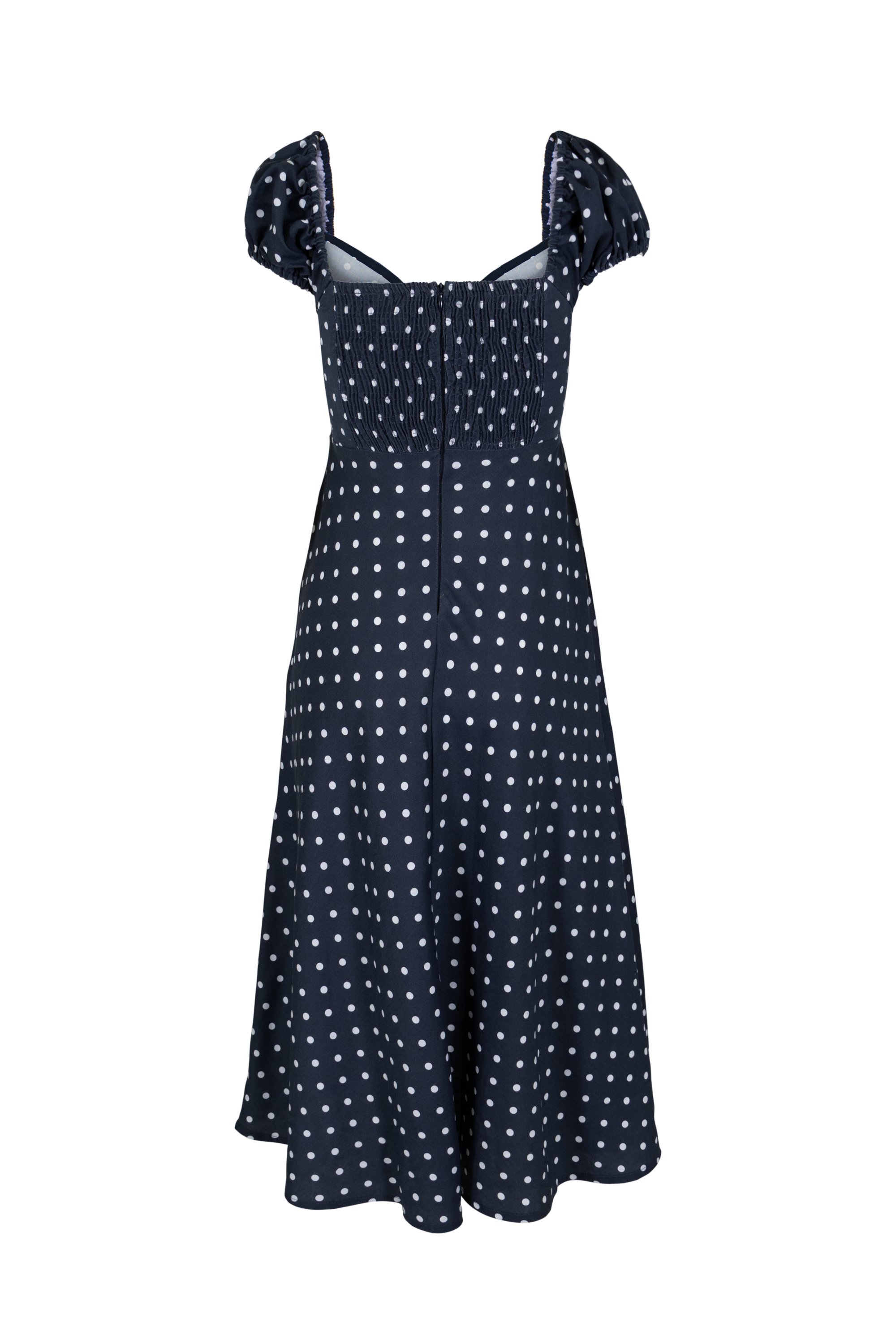 Gia Midi Dress | Midnight Polka Dot