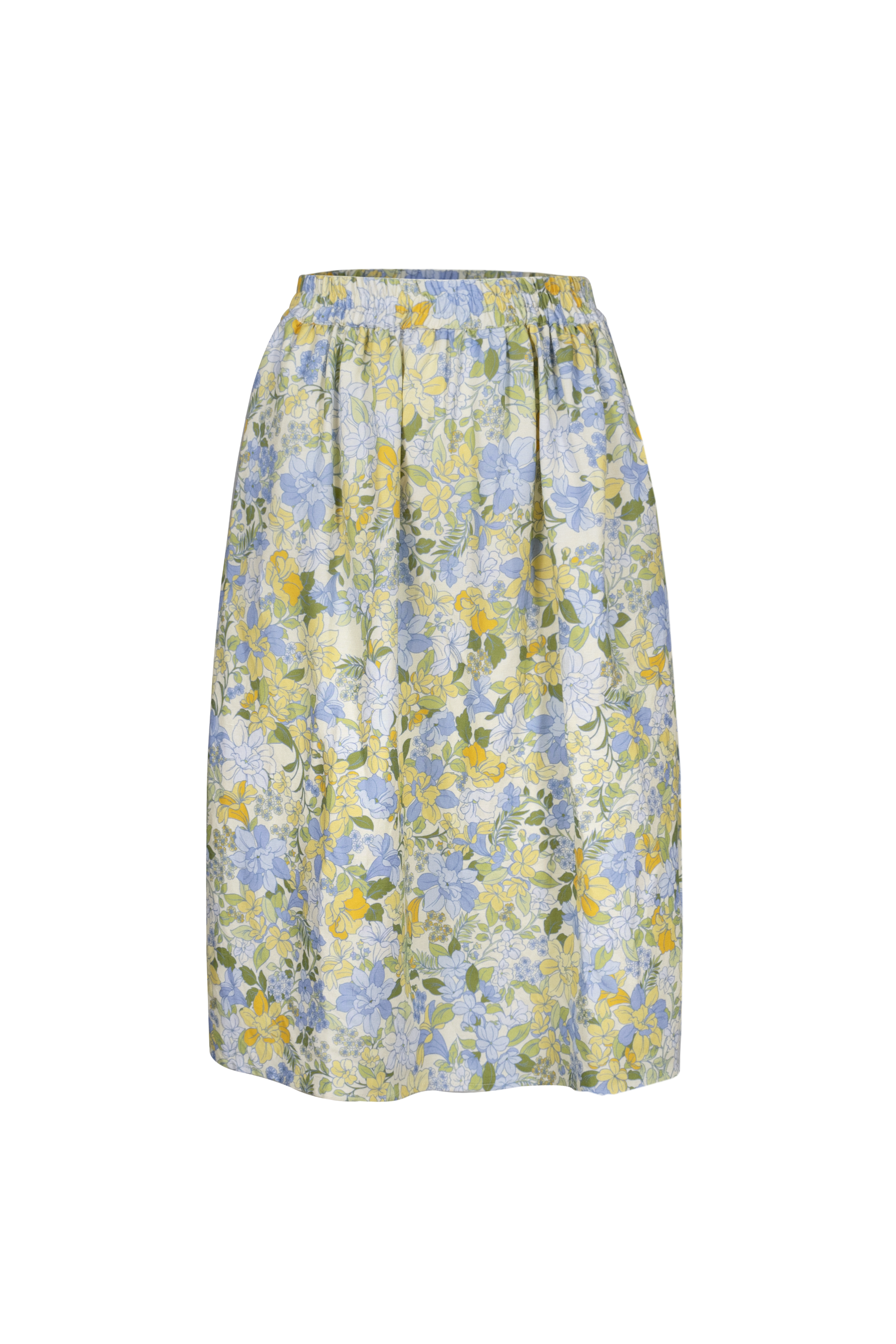 Olive Midi Skirt | Pastel Blooms