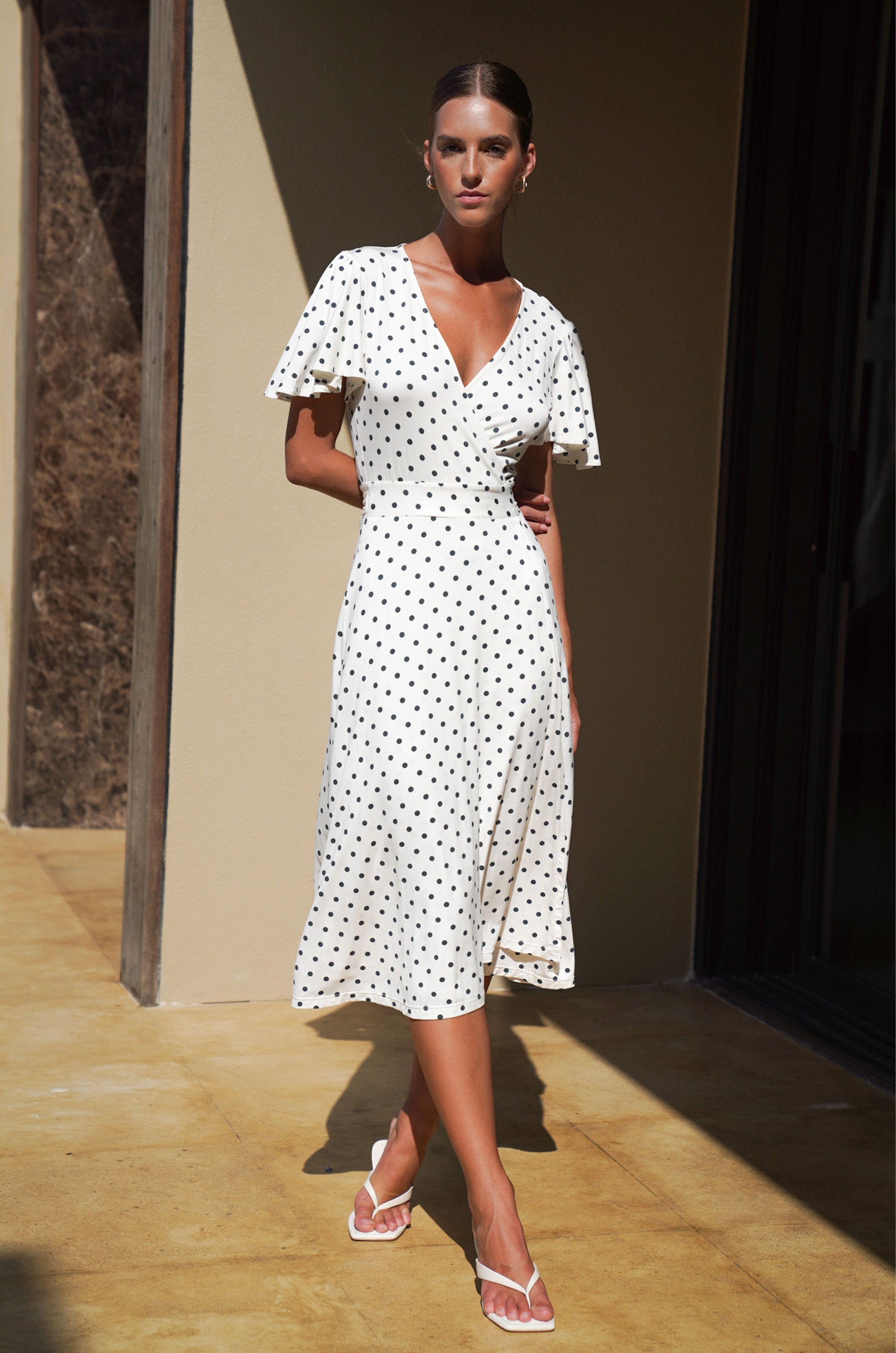 Lucia Midi Wrap Dress | Holiday Polka Dot