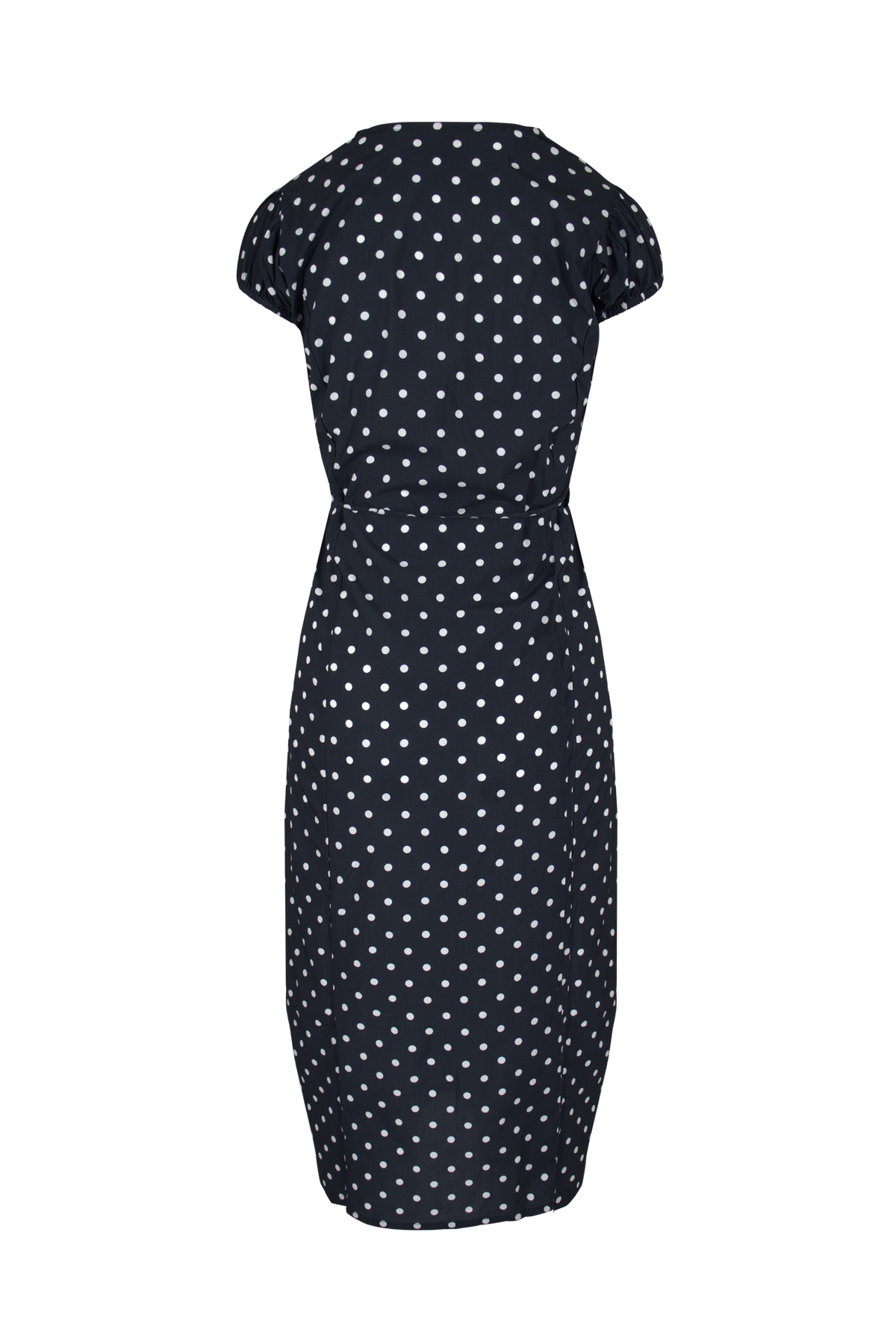 Alaia Midi Wrap Dress | Midnight Polka Dot