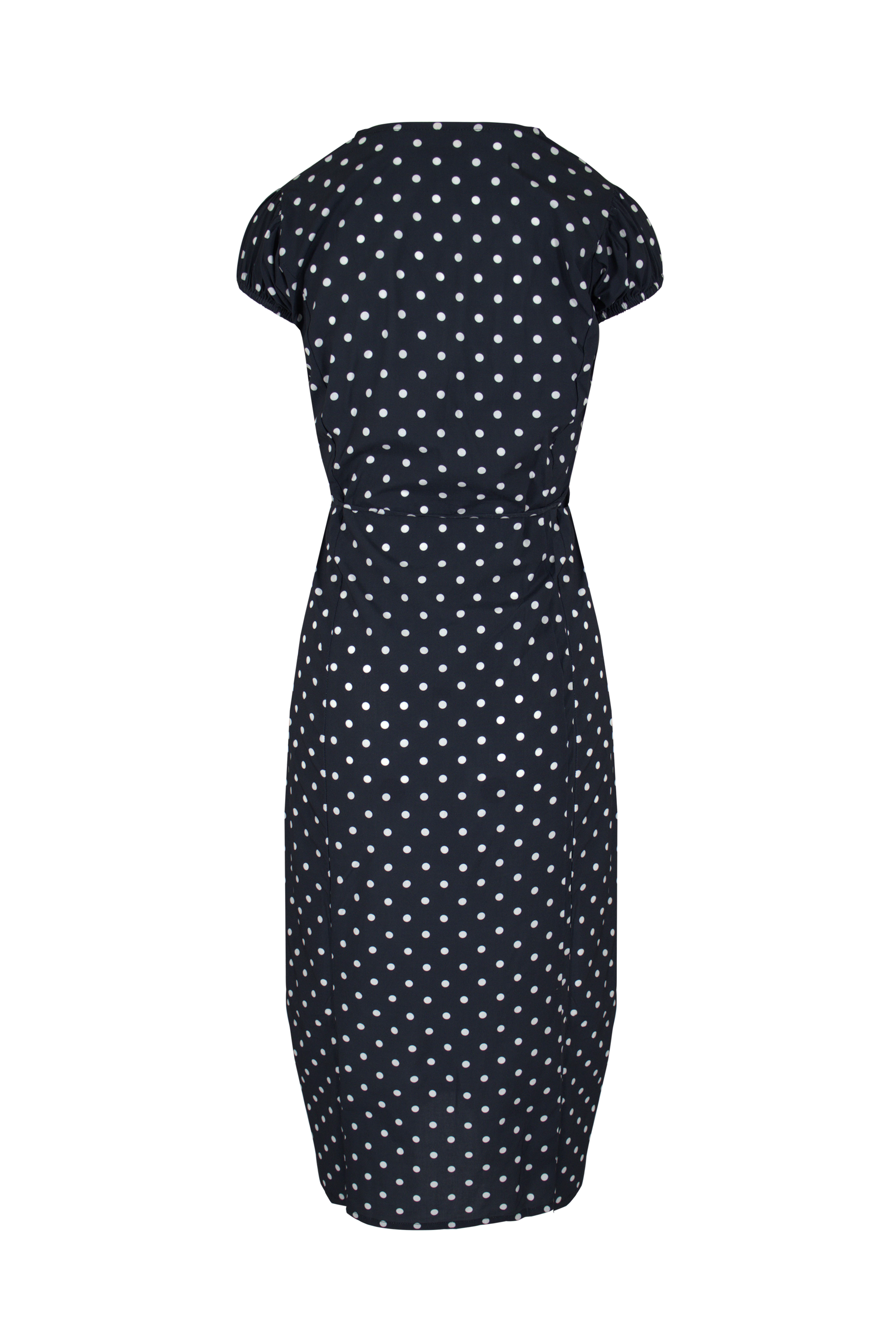 Alaia Midi Wrap Dress | Midnight Polka Dot