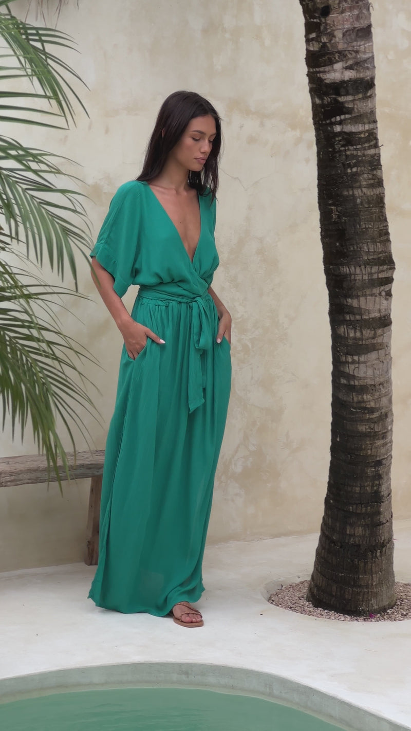 Melody Maxi Dress Emerald · HAZEL & FOLK