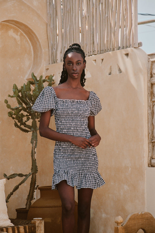 Brigitte Mini | Black Gingham