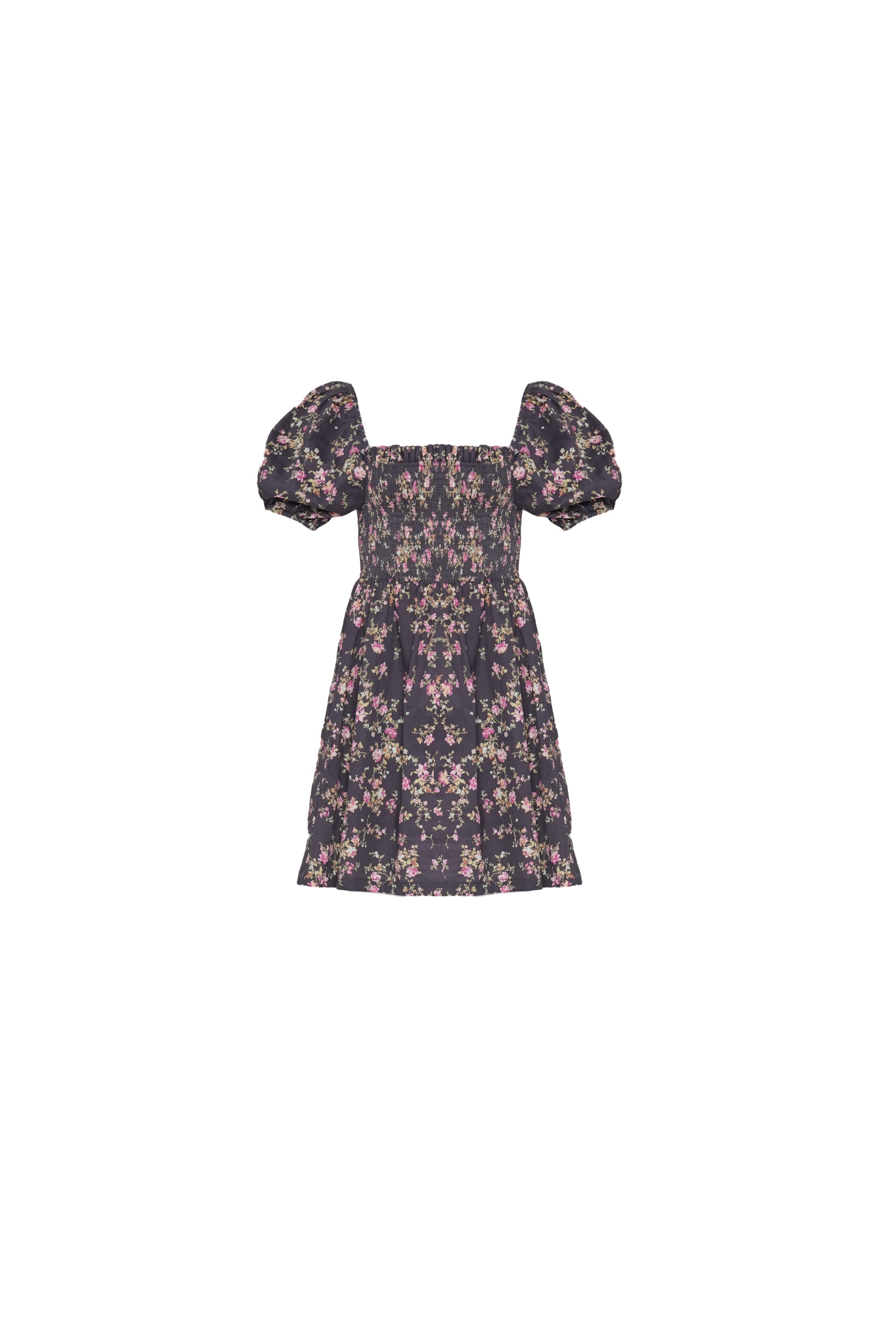 Front image of a floral print summer dress