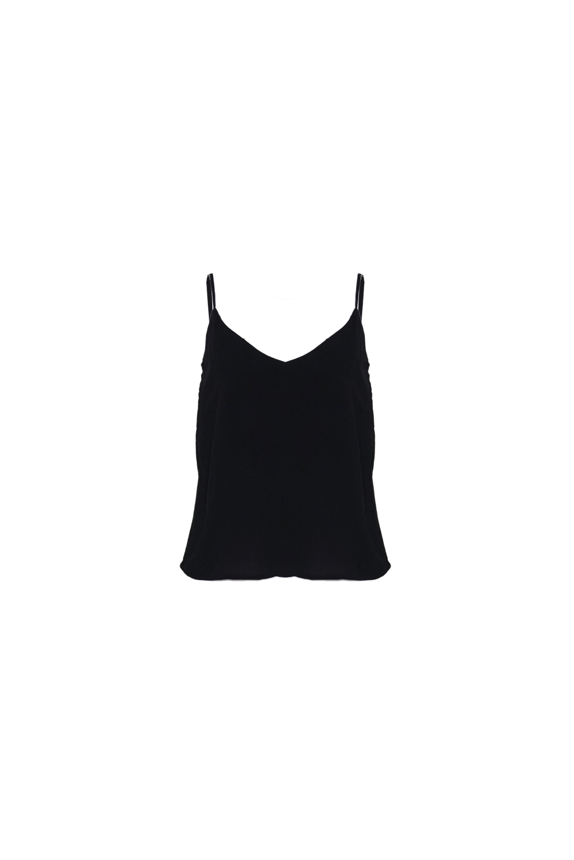Front view of a black singlet top