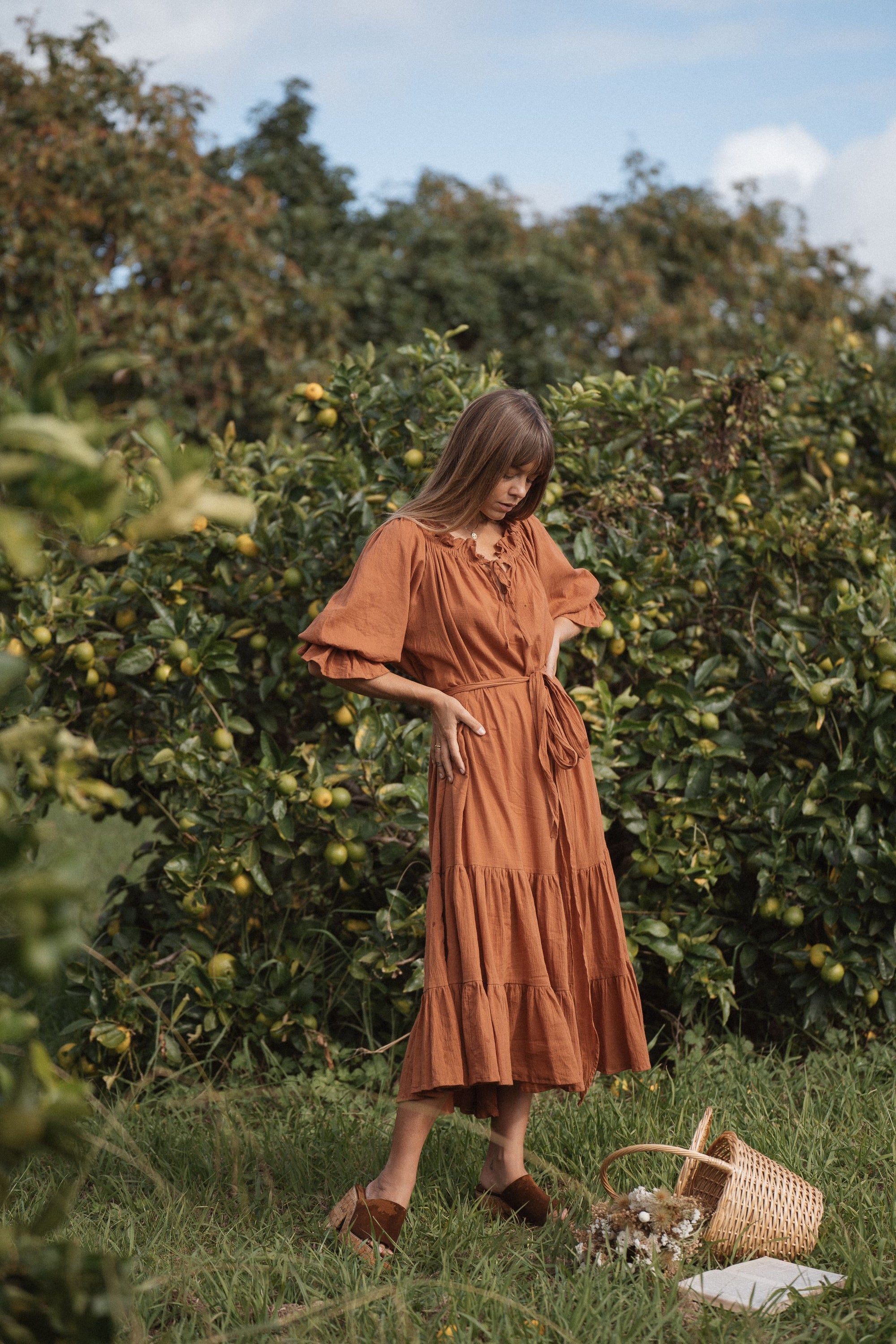 Hazel & Folk Emmaline Maxi Gown - Cinnamon - Available for Hire – Mama  Rentals