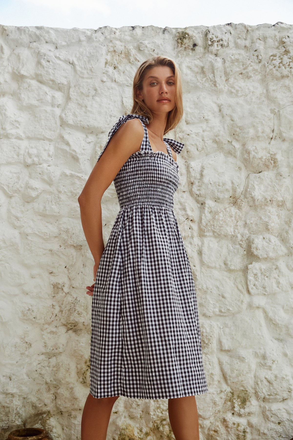 Farrah Midi Dress | Black Gingham