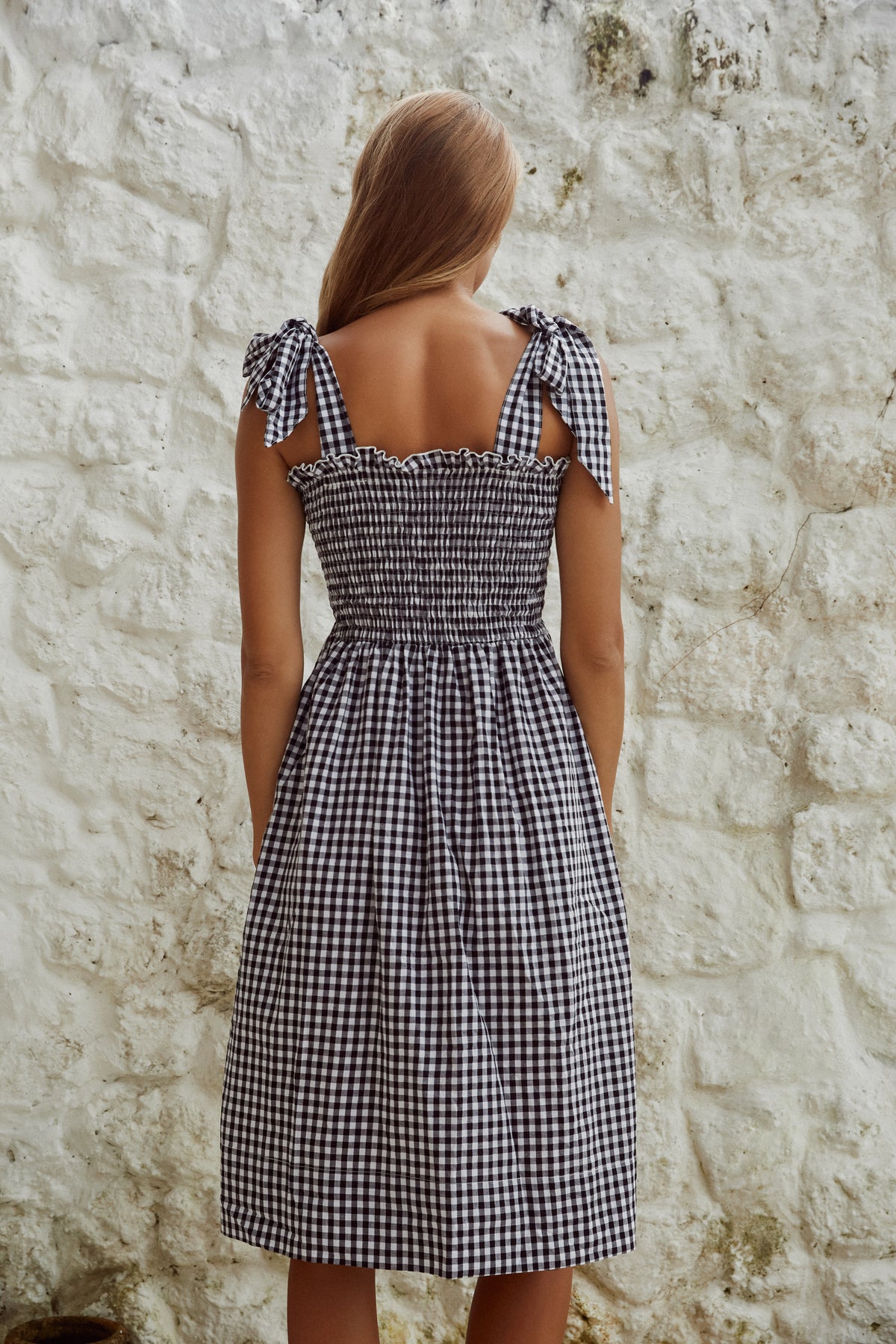 Farrah Midi Dress | Black Gingham