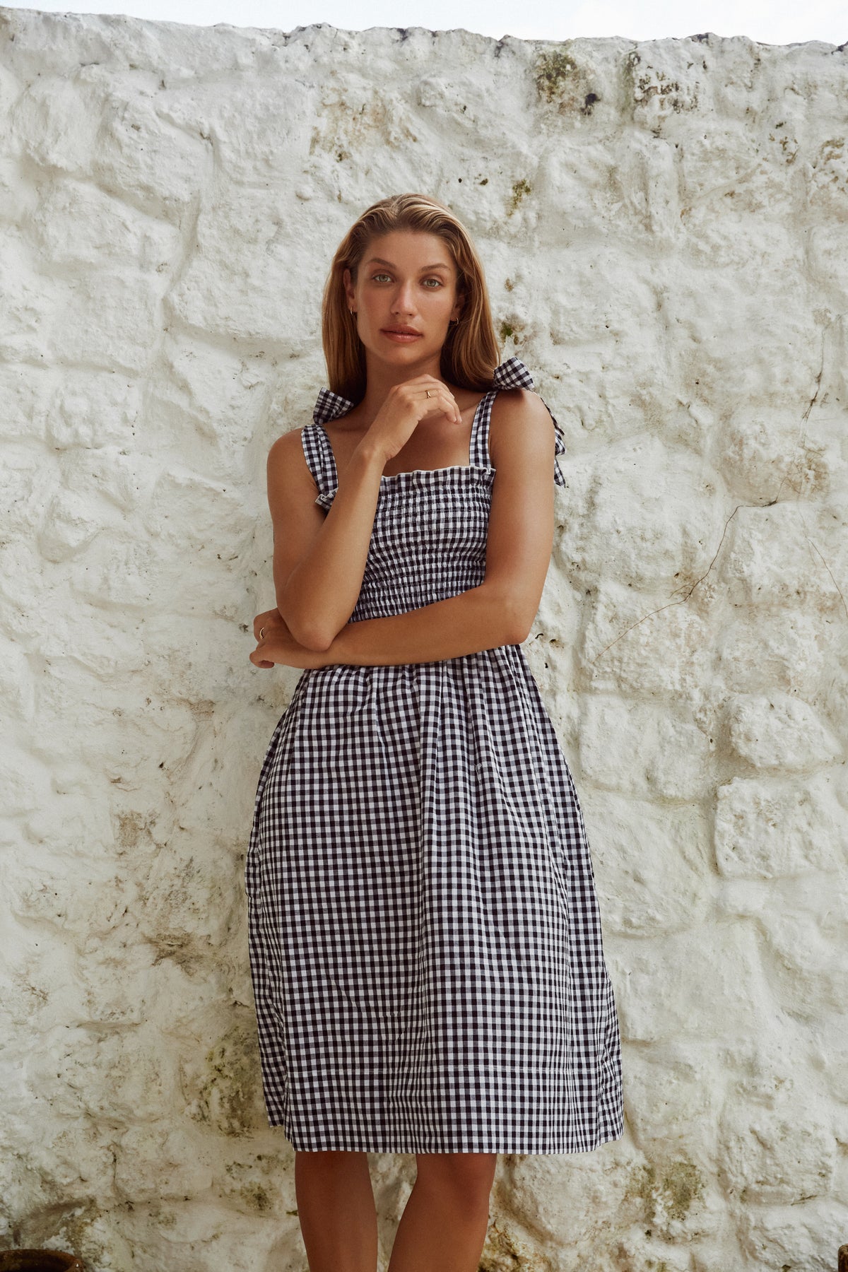 Farrah Midi Dress | Black Gingham