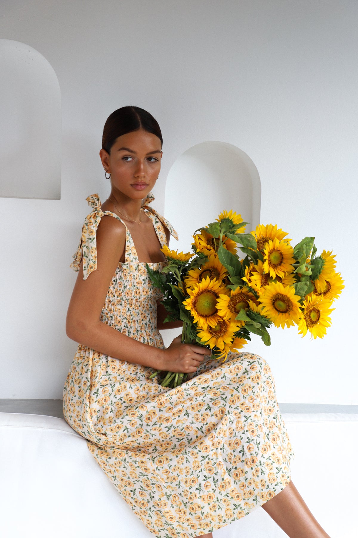 Farrah Midi Dress | Sunflowers