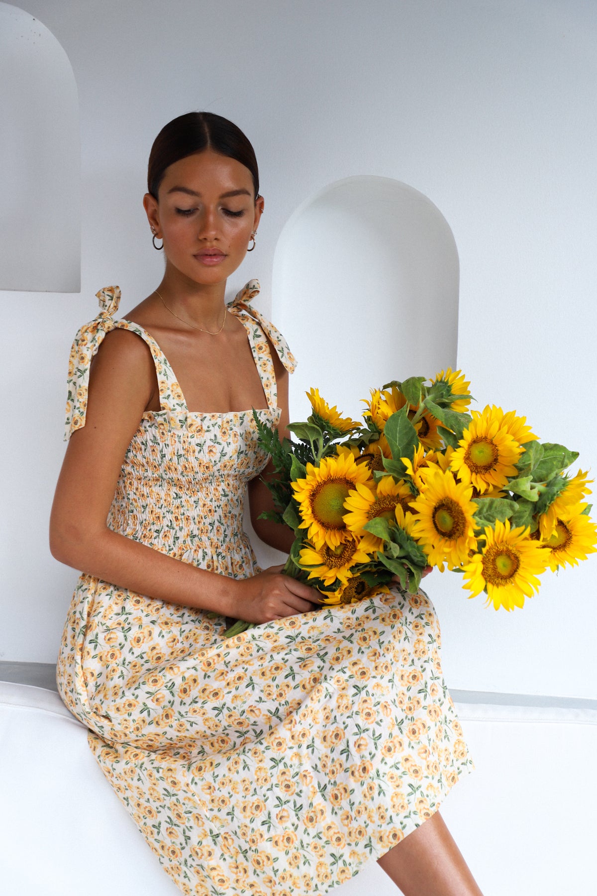 Farrah Midi Dress | Sunflowers