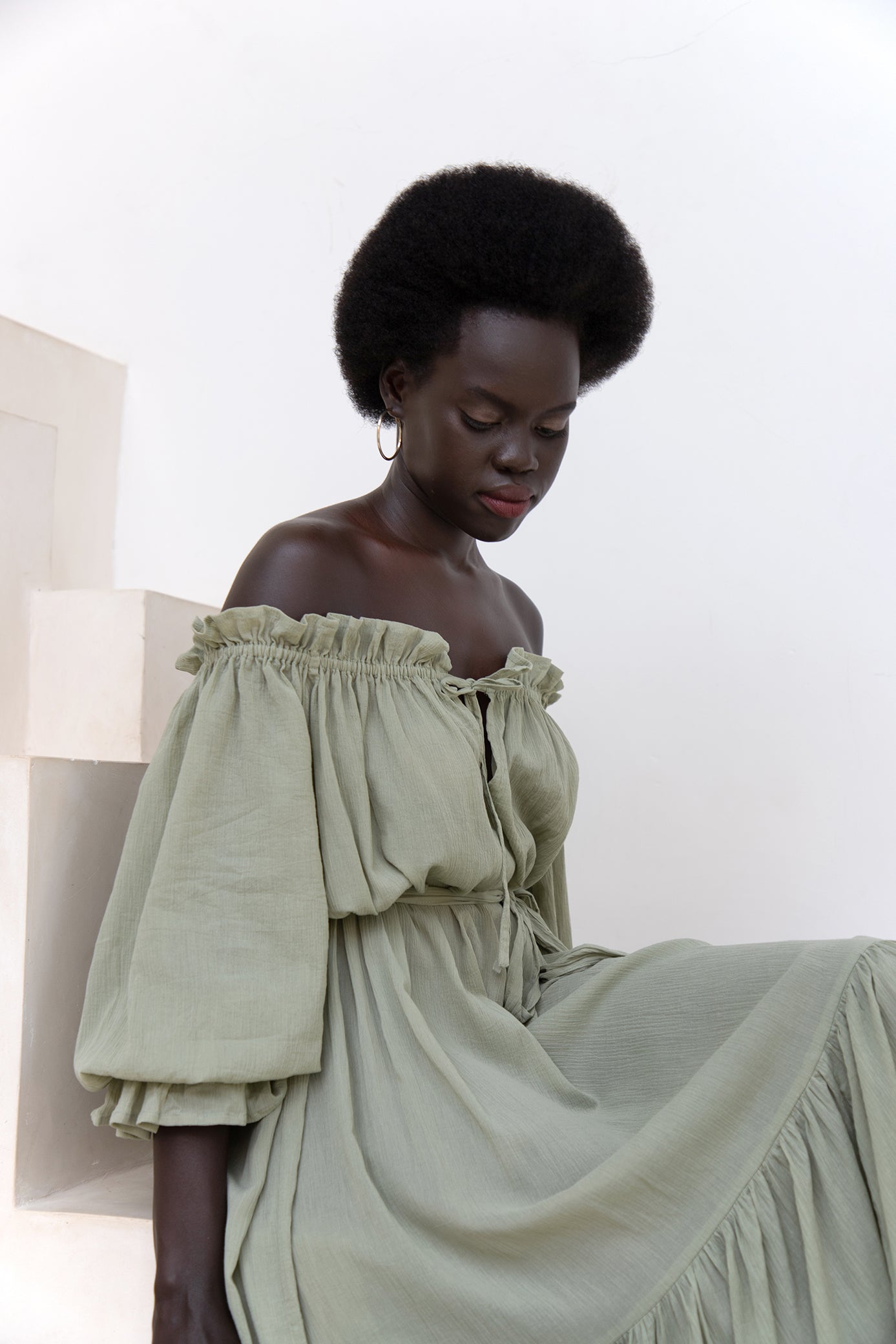 hazel green color dress Hazel Light Green Maxi Dress