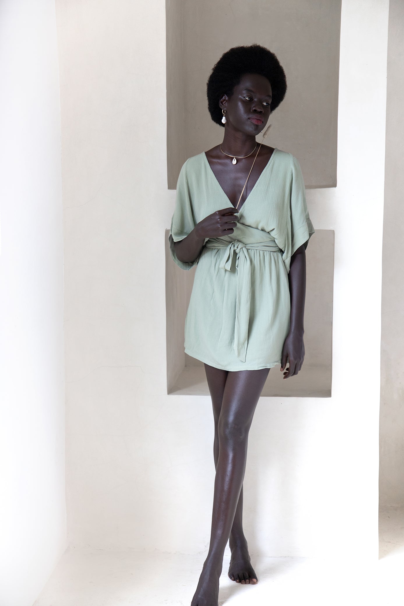 Melody Mini Dress | Sage Green