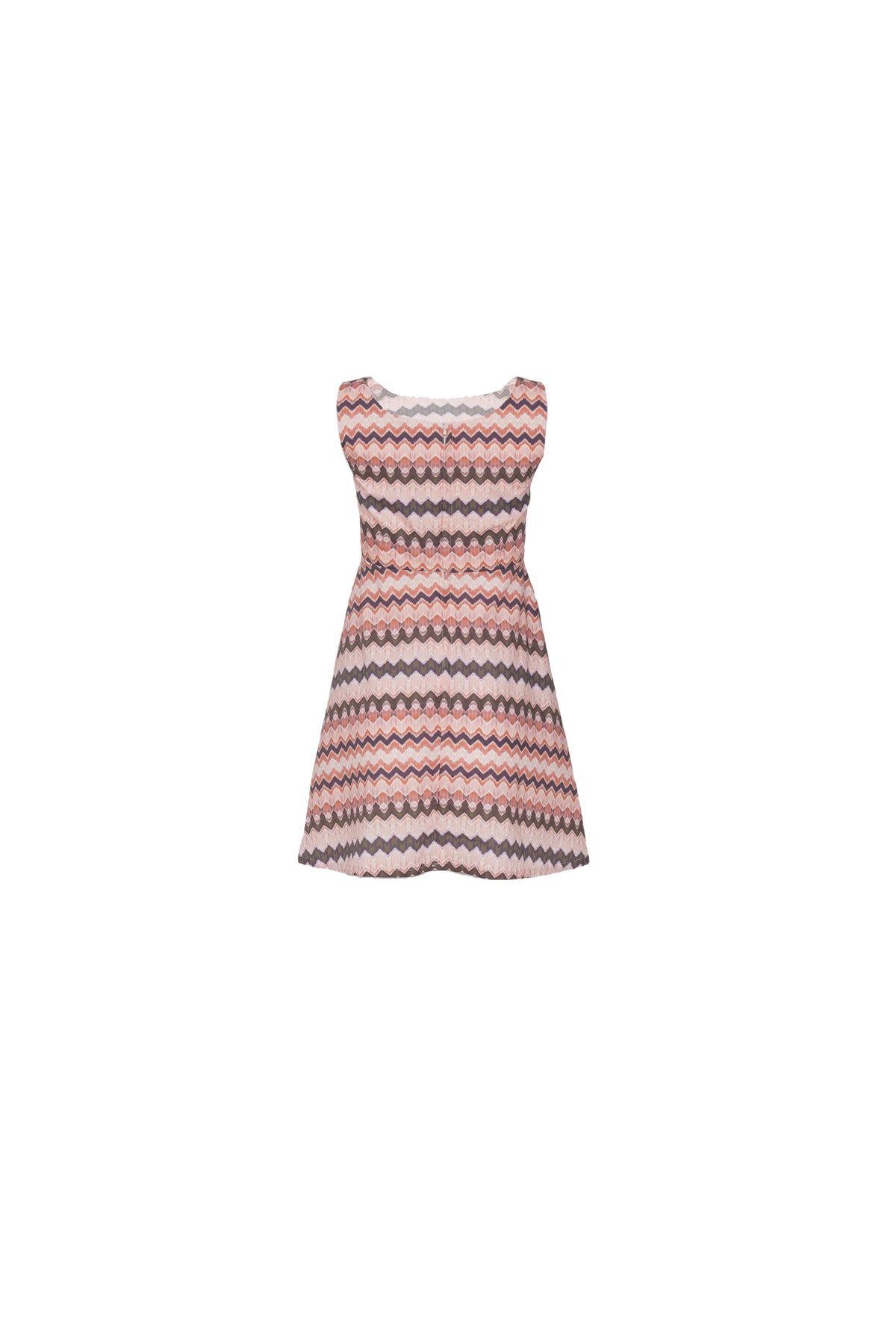 Back view of a birkin stripe dress in white background