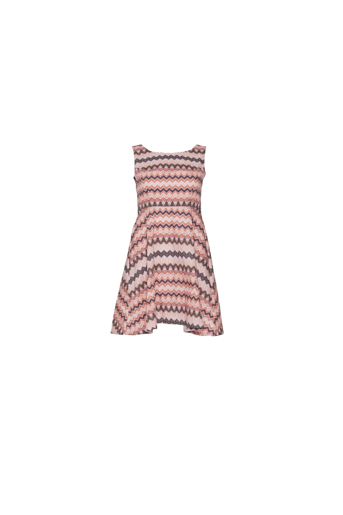 Front view of a birkin stripe dress in white background