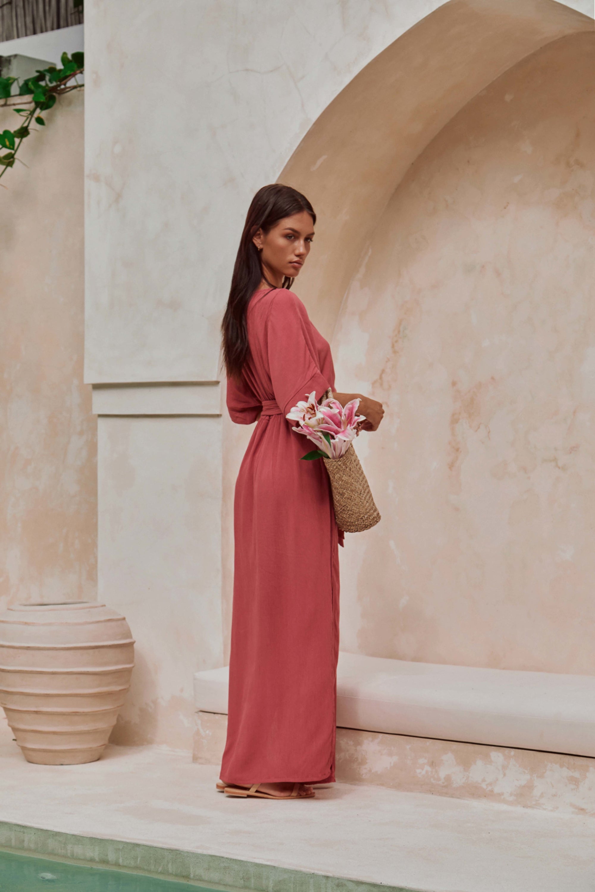 Melody Maxi Dress | Bordeaux HAZEL & FOLK Melody Maxi Dress | Bordeaux HAZEL & FOLK