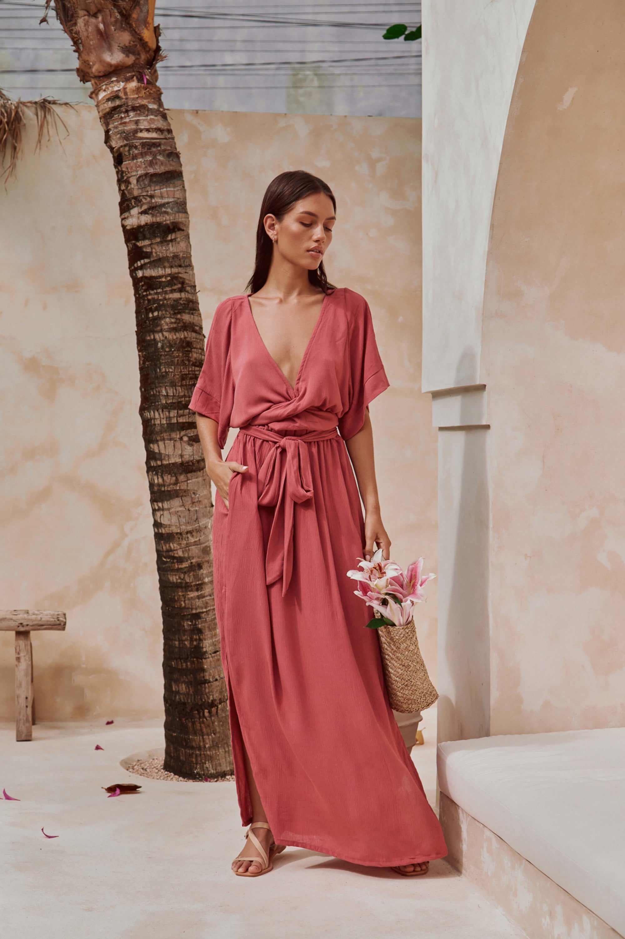 Melody Maxi Dress | Bordeaux HAZEL & FOLK Melody Maxi Dress | Bordeaux HAZEL & FOLK