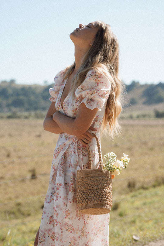 Alice Midi Wrap Dress | Meadow Blush