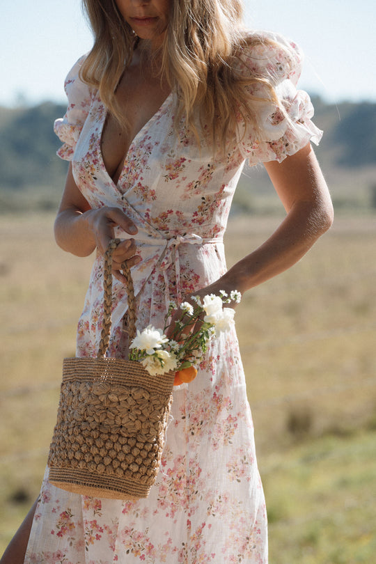 Alice Midi Wrap Dress | Meadow Blush