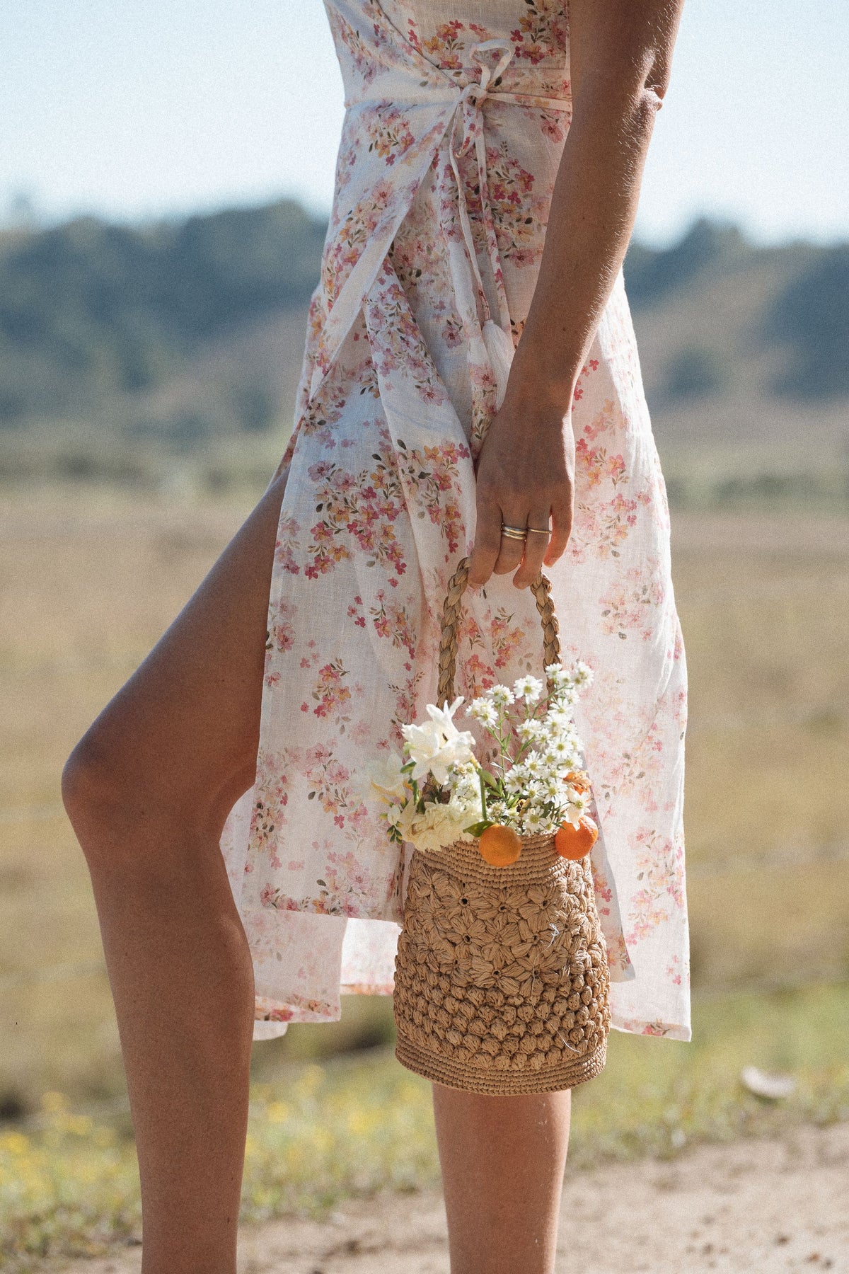Alice Midi Wrap Dress | Meadow Blush