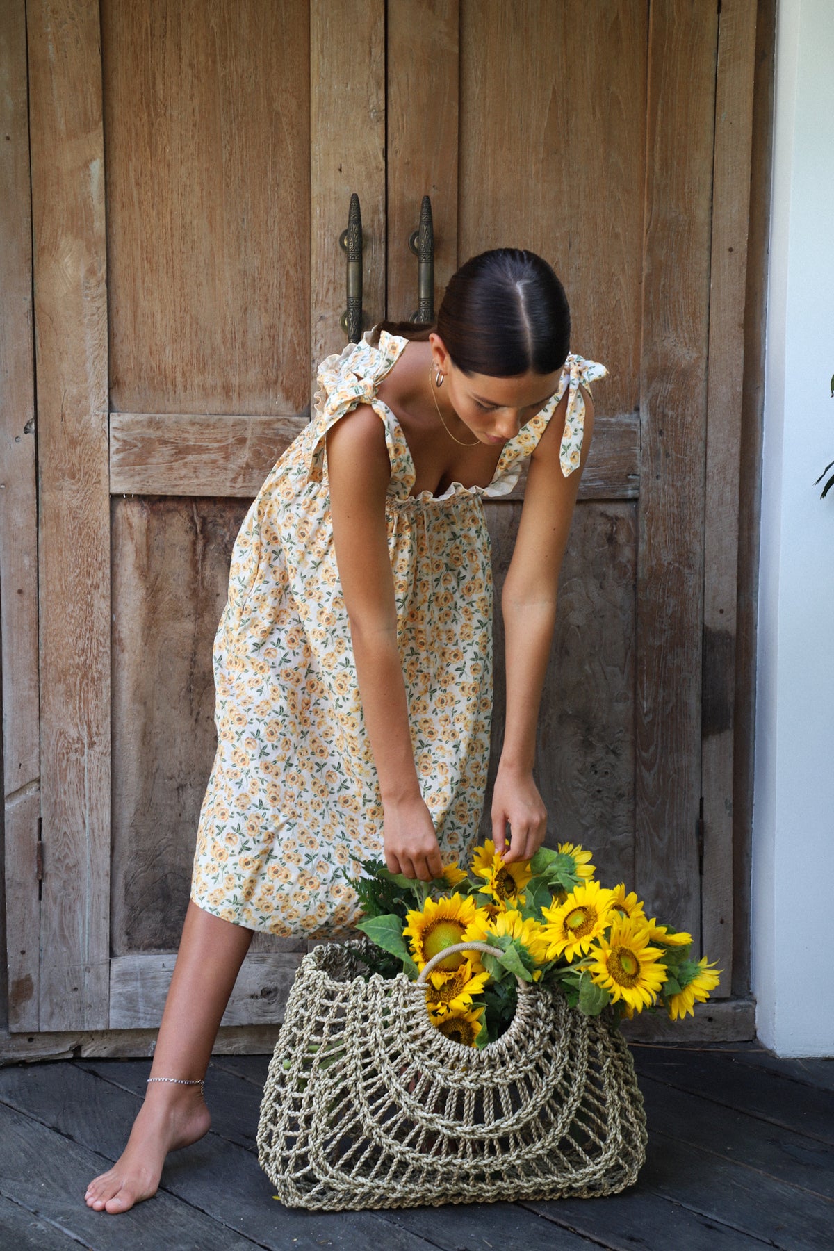 Farrah Midi Dress | Sunflowers