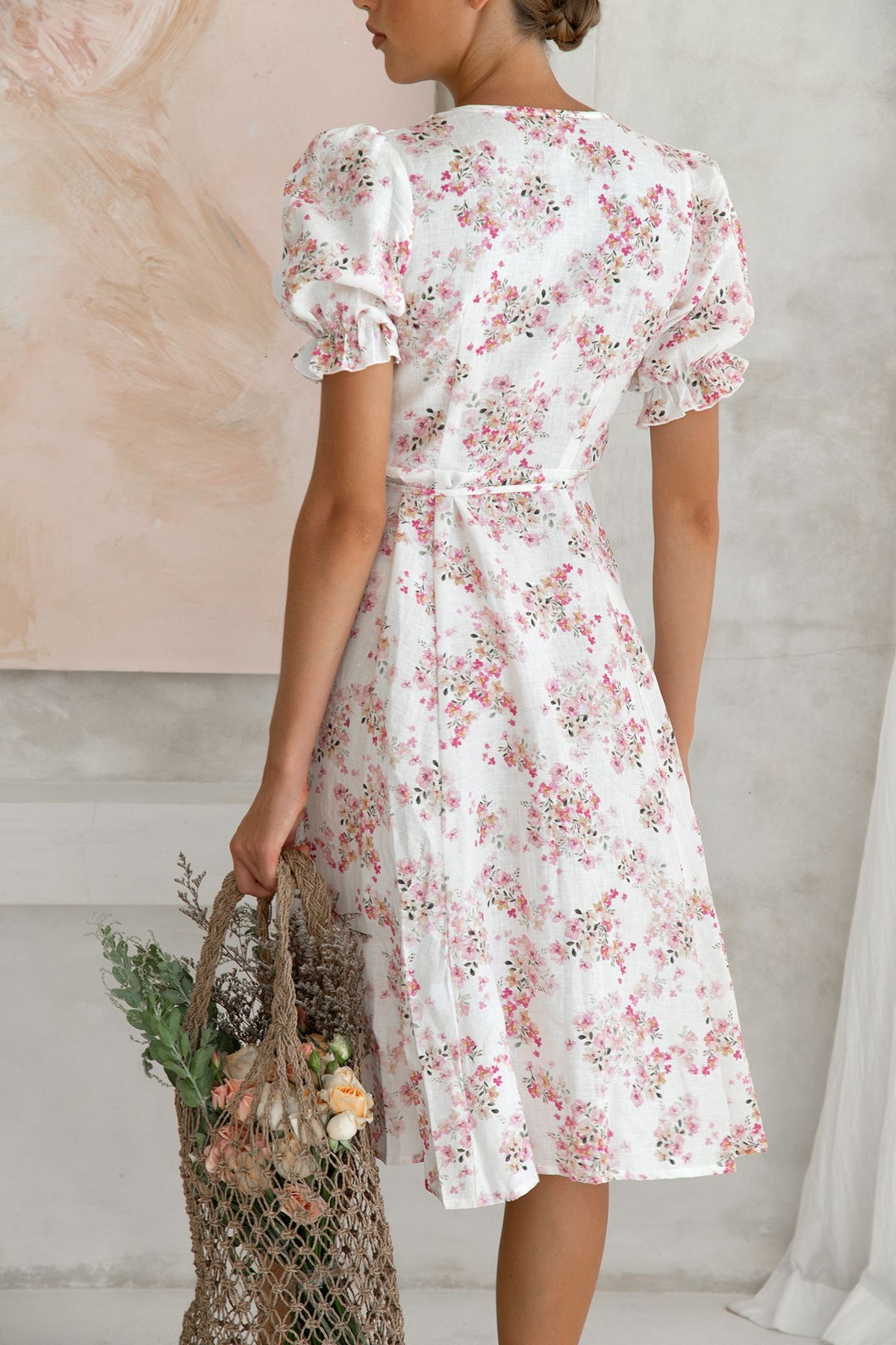 Alice Midi Wrap Dress | Meadow Blush