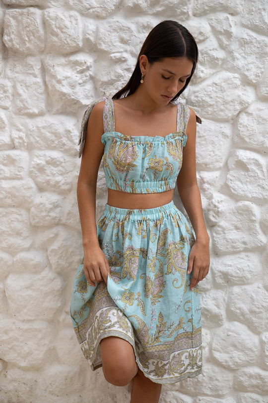 Millie Crop | Amalfi Paisley