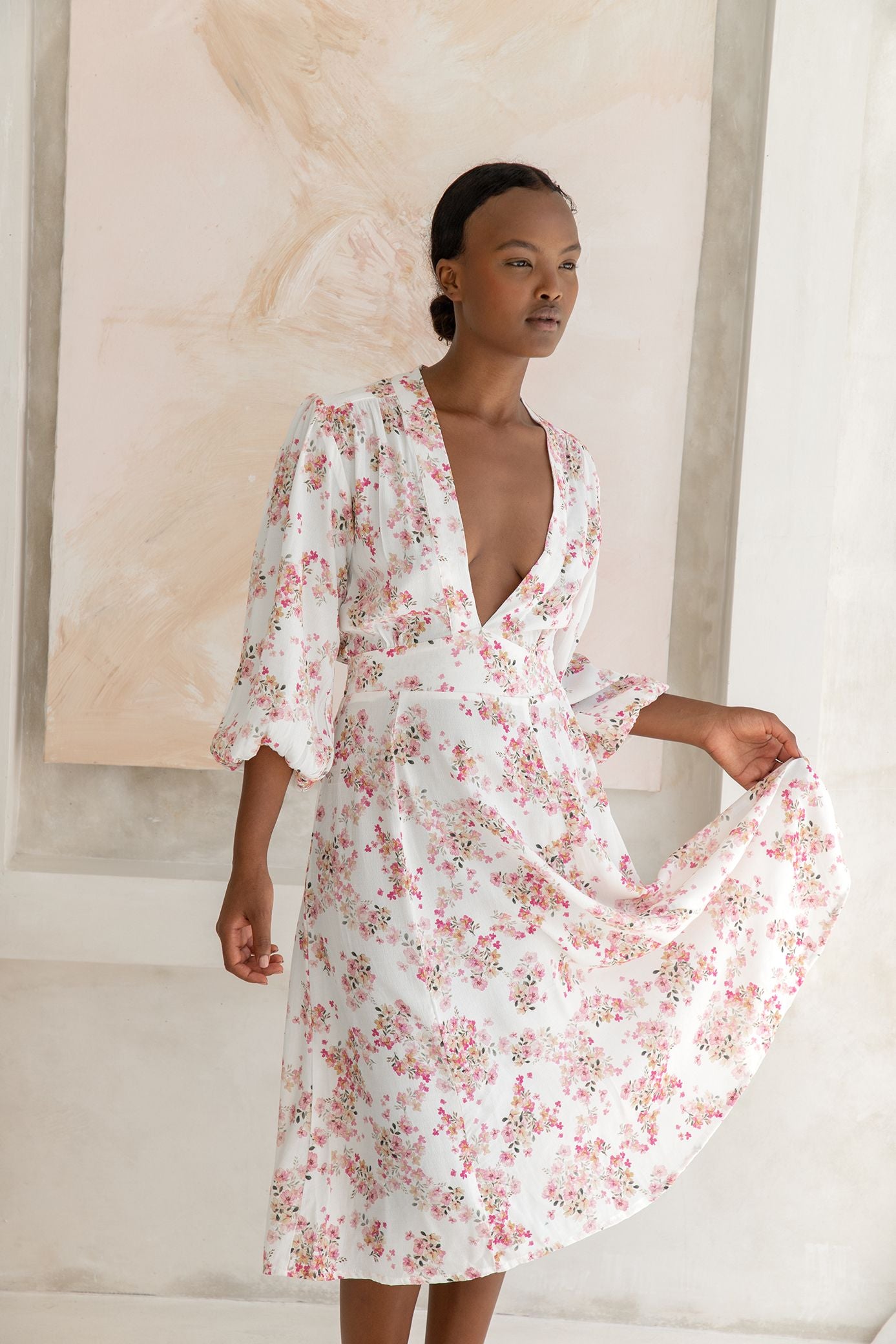 Vivianne Midi Dress | Meadow Blush